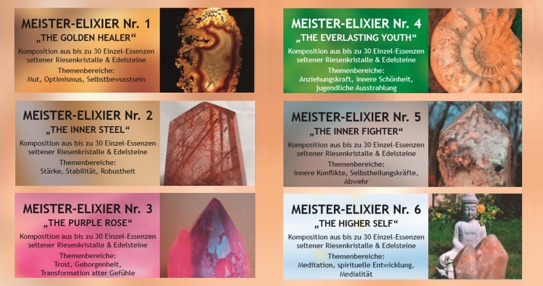 Übersicht der 6 MEISTER-ELIXIERE
